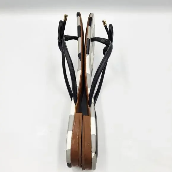 Kate Spade New York Mistic Bow Black & White Checkered Sandals Women's Size 10 - Picture 7 of 10